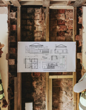 Floor plan psd mockup a construction site Floor plan psd mockup a construction site